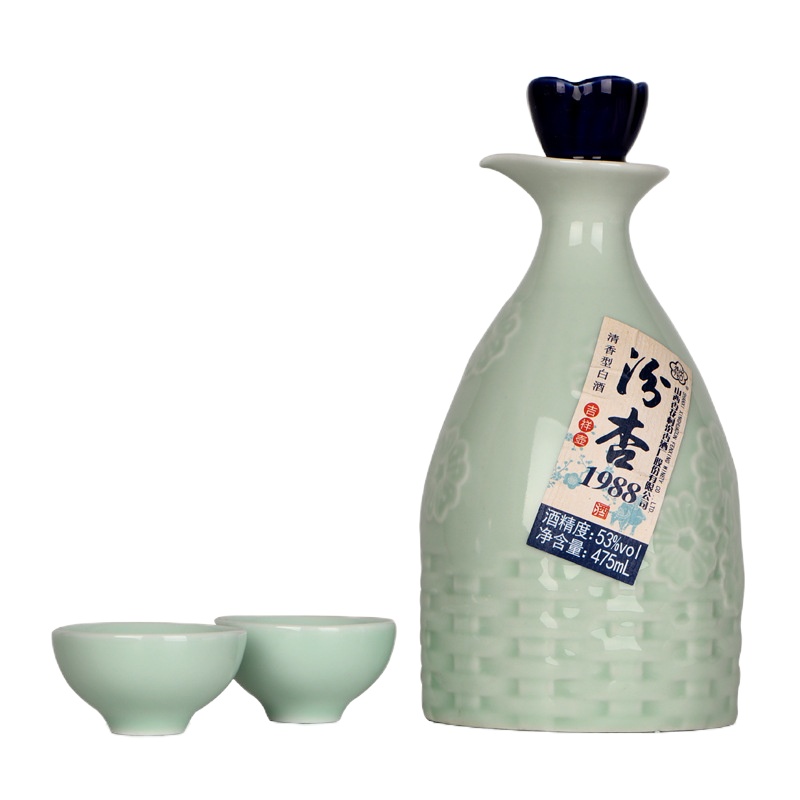 汾酒汾杏股份53度1988吉祥壶纯粮食清香型白酒礼盒装475ml单盒装礼盒包装