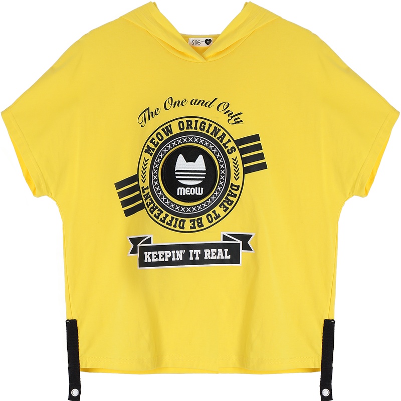 a02商场同款潮流飘带字母超火cec短袖女T恤女D1U2D0A61KT