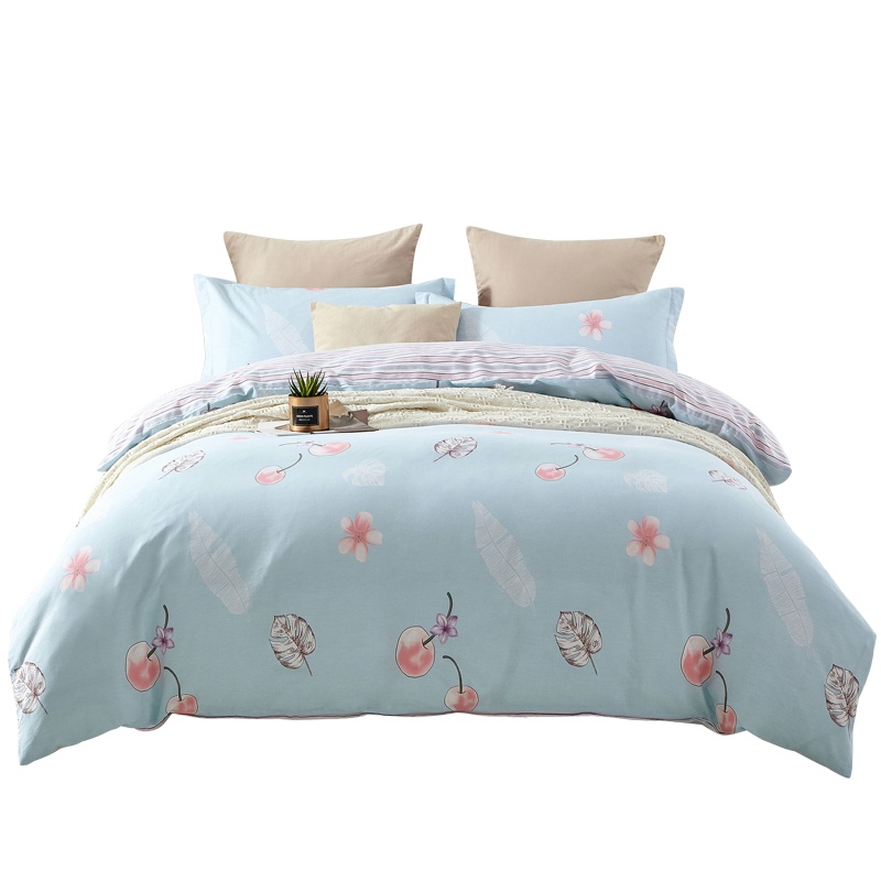 吉祥三宝全棉家纺四件套居家床品学生宿舍时尚简约床单被套