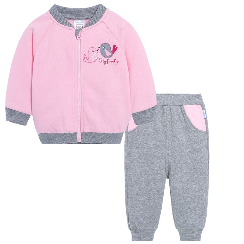 贝贝怡女童套装春秋保暖婴儿衣服宝宝卫衣棒球服163T033