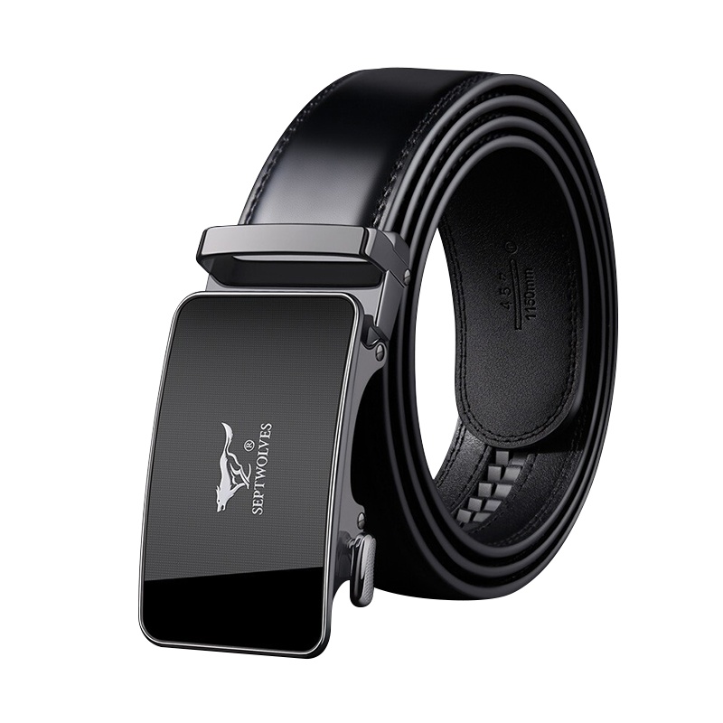 七匹狼(SEPTWOLVES)男士皮带商务潮流牛皮中青年腰带自动扣休闲