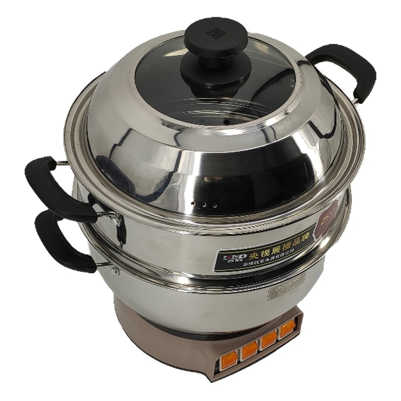 格丽诺(GOVEVO) A2S-34电炒锅一体加深大容量大功率家用加厚304食品级不锈钢多功能电煮锅电蒸锅火锅电热锅