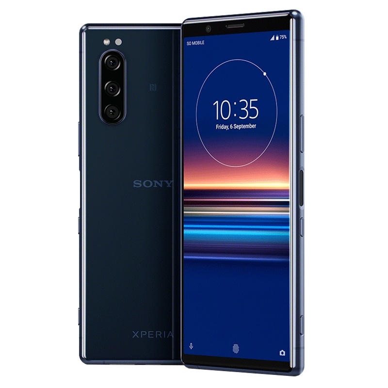 Sony索尼手机Xperia 5三摄拍照录影4G游戏骁龙855双卡双待智能手机 晶蓝