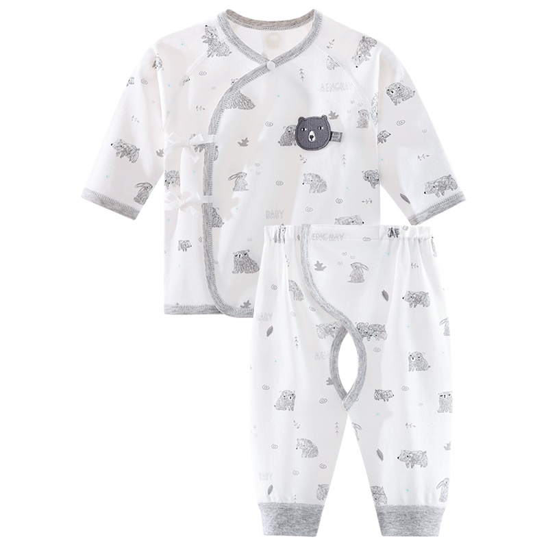 Aengbay 婴儿秋装内衣套装纯棉宝宝秋衣秋套装防着凉分体衣服