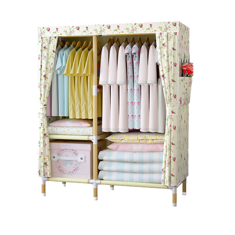 弘拜 实木简易布衣柜 收纳大衣橱现代简约1.05米实木牛津布组合经济型衣柜