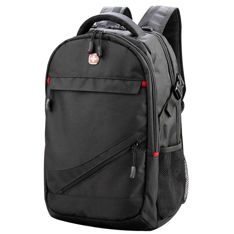 瑞士军刀双肩包男双肩电脑包SWISSGEAR双肩背包户外旅行休闲包笔记本商务男包书包17.3英寸黑色
