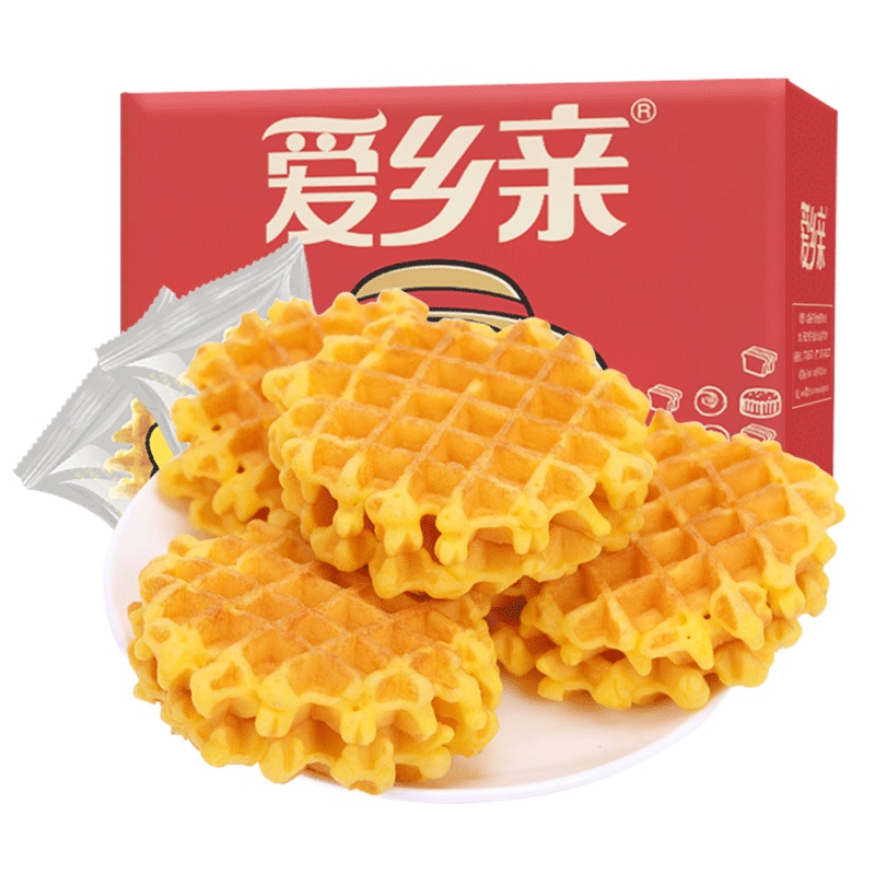 爱乡亲爱格黄油华夫饼500g营养早餐手撕面包食品零食蛋糕点心美食小吃整箱礼盒批发