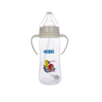 爱得利奶瓶宽口径PP手柄宽口径自动吸管奶瓶吸管塑料防摔240ml