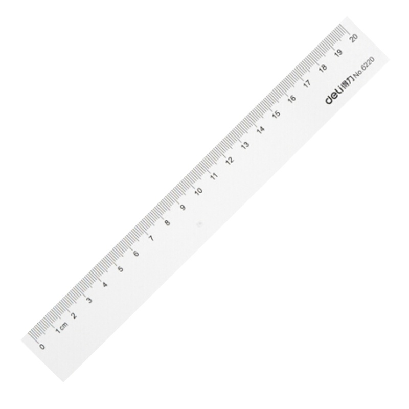 得力 6220 20cm办公通用直尺 测量绘图尺子 (10个装)