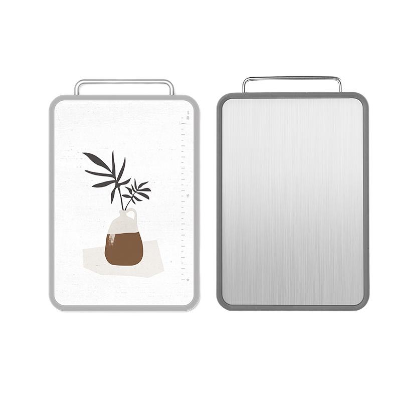 双枪304不锈钢PP双面菜板加厚案板抗菌防霉家用厨房切菜板塑料双面砧板插花DZ74004