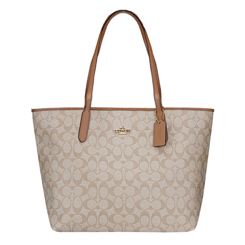 COACH/蔻驰女包 奥莱款PVC磁扣款女士托特包女款单肩包大号斜挎包女 5696