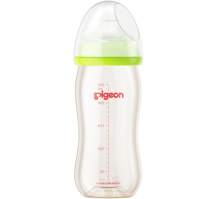 [贝亲官方旗舰店]贝亲宽口径PPSU奶瓶婴儿塑料奶瓶宝宝防摔耐摔奶瓶自带L号奶嘴适合6个月以上宝宝240ml绿色AA93