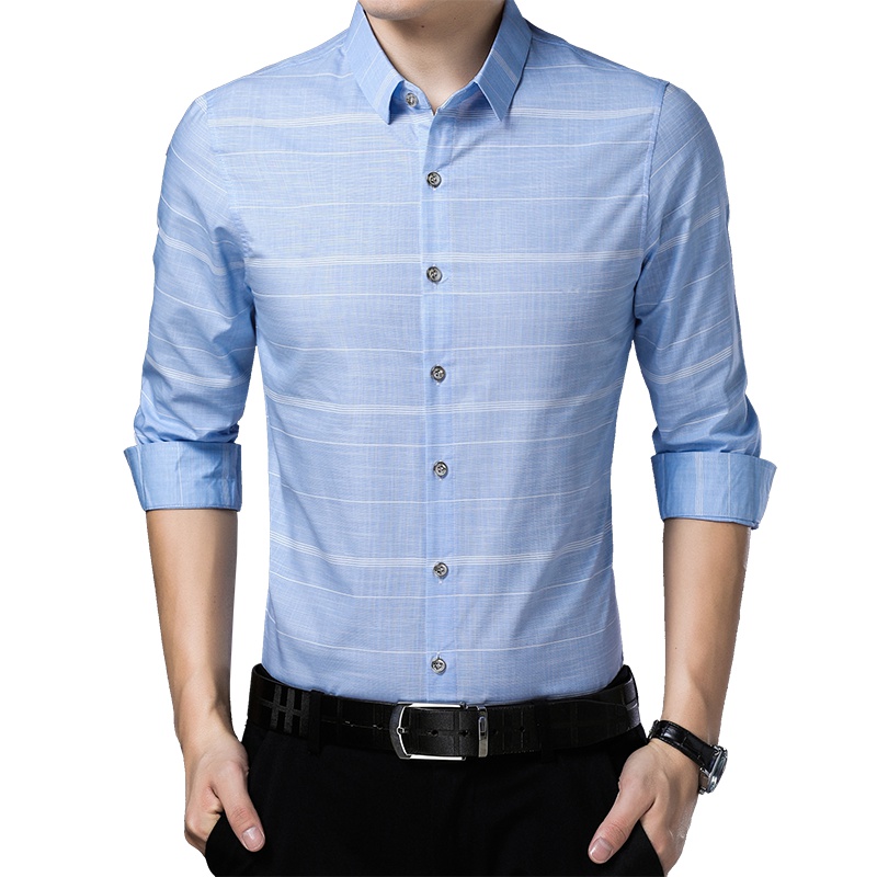 JOW乔沃男式商务修身长袖衬衫