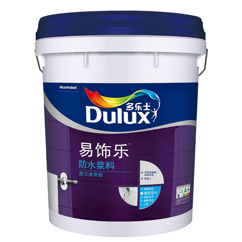 多乐士（Dulux）易饰乐防水涂料卫生间防水材料厨房阳台防水补漏胶浆 厨卫通用型 A129 18kg