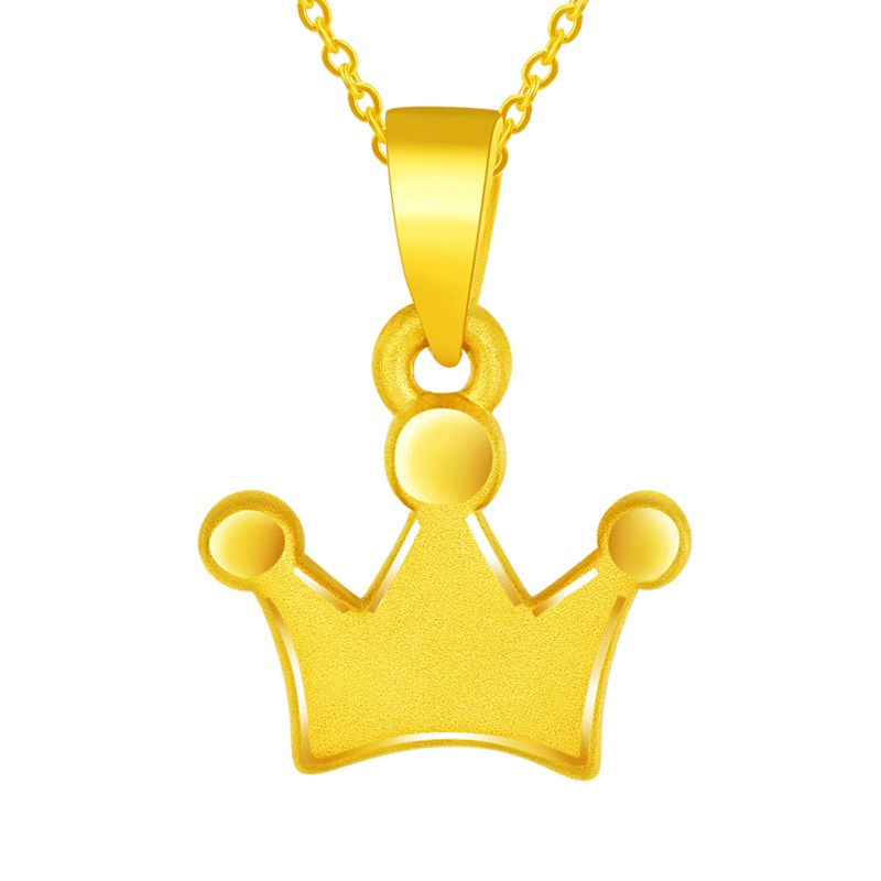 壹仟俩黄金吊坠皇冠吊坠女士锁骨链足金999项坠（不含链）情人节送女友定价黄金饰品