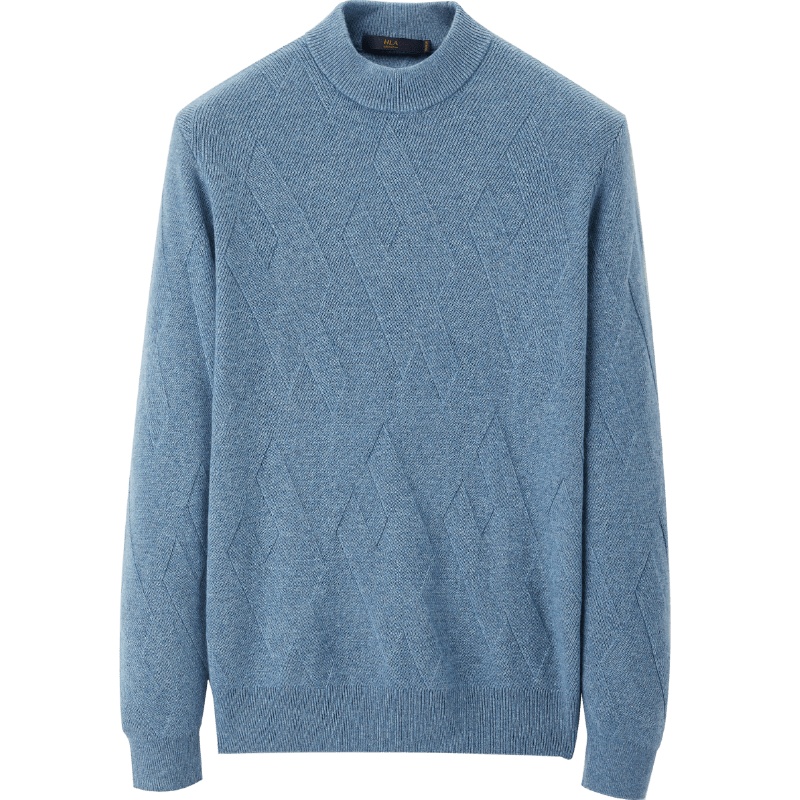 HLA海澜之家半高领净色羊绒衫2019冬季柔软保暖套头衫HNZRD4R025A