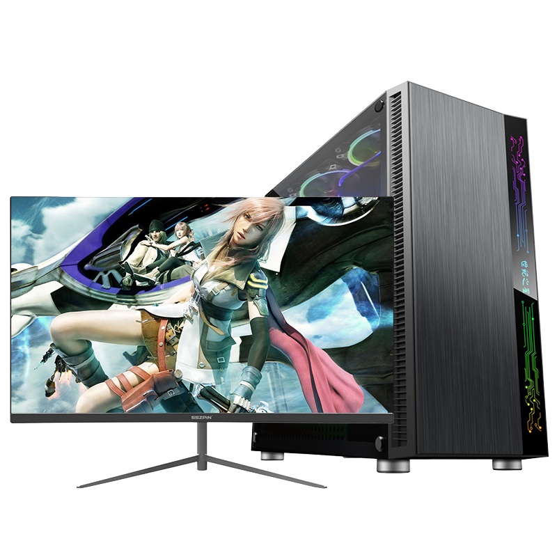 世纪之星 酷睿i5四核/GTX1050 4G独显/16GB内存/256GB固态 家用办公 游戏电脑 台式机 台式电脑 DIY组装机 组装电脑 电脑主机+27英寸显示器全套