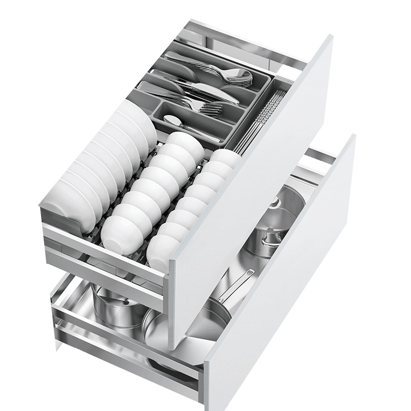 HIGOLD/悍高 拉篮橱柜碗碟篮 厨房橱柜抽屉式方管碗架 304不锈钢加厚底板无焊接碗篮