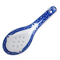 LICHEN 景德镇青花古典玲珑瓷器小汤勺子陶瓷清香玉中式餐具优品 13厘米长