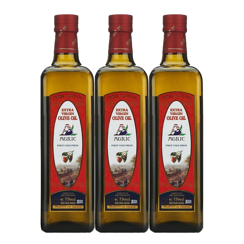 阿格利司(AGRIC)希腊进口特级初榨橄榄油750ml*3组合装 烘焙烧烤凉拌食用油