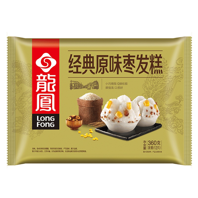 龙凤金装 经典原味枣发糕360g（12只）糕点 早餐 点心 面包 茶点 小食