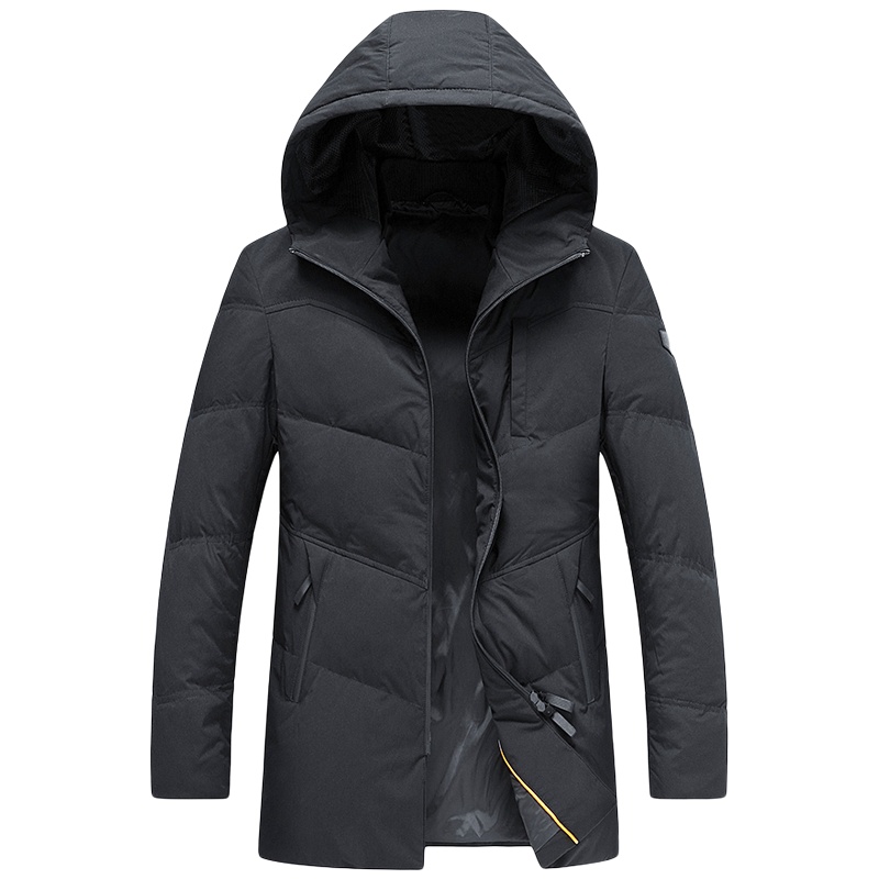 七匹狼男士中长款羽绒服2019冬季中青年休闲连帽加厚外套