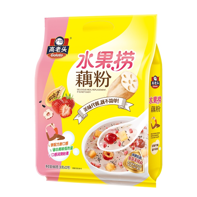 高老头水果捞藕粉660g营养速溶即食水果莲藕羹冲调饮品袋装22小包