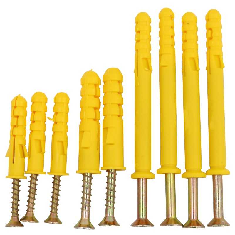 海斯迪克 HK-665 小黄鱼塑料膨胀管膨胀螺丝鱼式尼龙塑料膨胀管墙塞螺丝钉胀塞胶塞锚栓套装