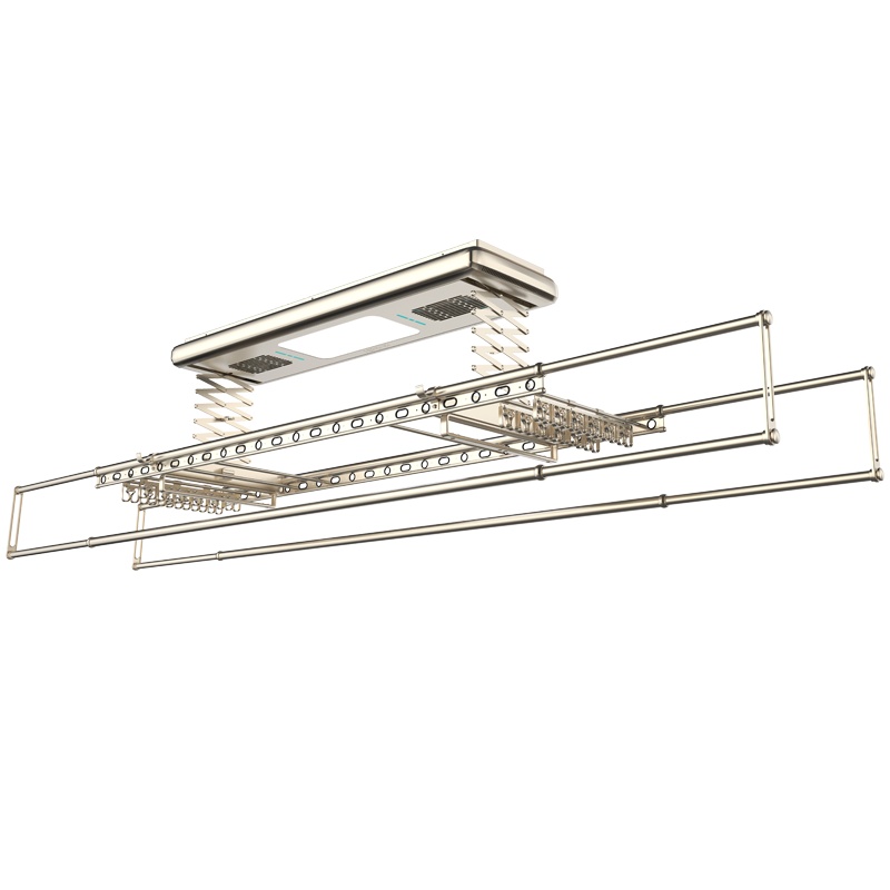 好太太电动晾衣架全自动升降风干烘干智能遥控阳台多功能晒衣被架D-3035语音声控伸缩4杆+风干消毒+保修三年