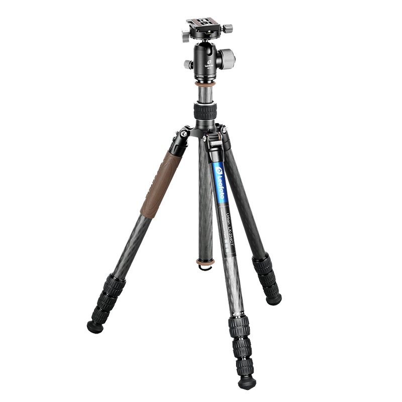 徕图 leofoto LX-254CT+XB-32 单反微单便携旅游碳纤维三脚架套装反折收纳三脚架