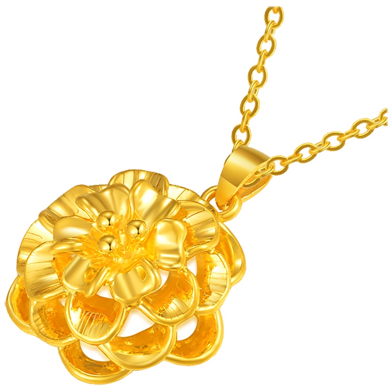 佐喜佑福 黄金吊坠绽放花朵吊坠珠宝婚嫁首饰新款（定价）金重约3.33-3.52g CLCYYF1020CH