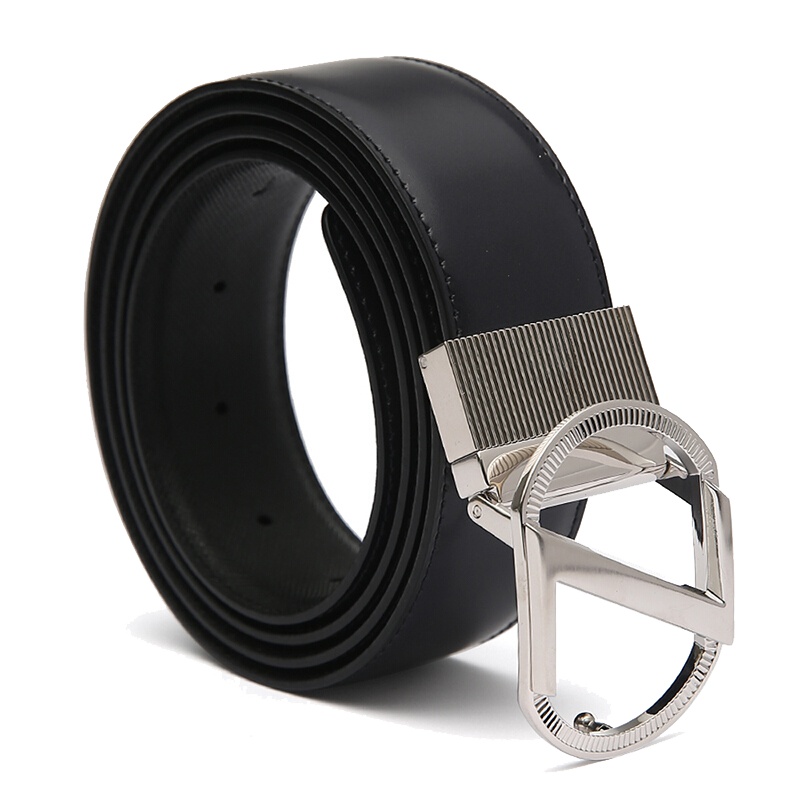 ZEGNA 杰尼亚男士蓝牛皮银色Z字板扣腰带BSHIG2980A NVN 110 特价