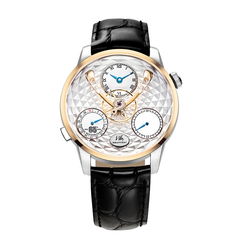 【18K金收藏版】上海牌陀飞轮手表男士机械表18K金表圈65周年纪念款限量65只国潮新概念腕表895