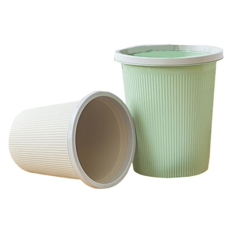 茂楠 条纹压圈垃圾桶 灰色大号