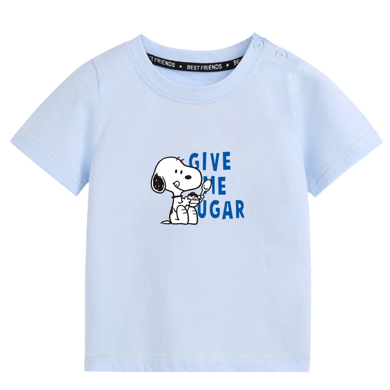 史努比童装儿童短袖套头上衣t恤男女童夏季新款夏装打底衫中小童