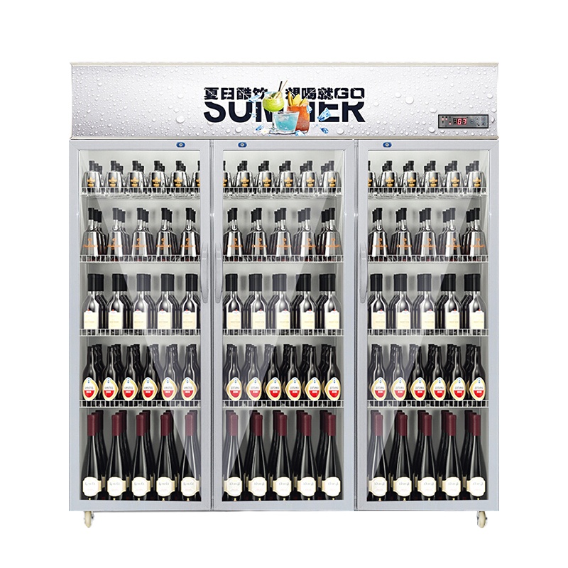 乐创（lecon）展示柜冷藏饮料柜商用冰箱单门双门立式保鲜柜便利店超市冷藏柜啤酒冷饮柜三门星光银（升级1200L）风冷