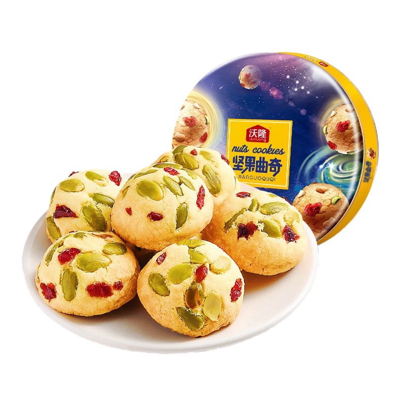 SQ ZH沃隆坚果曲奇-咖啡味(铁盒装)200g