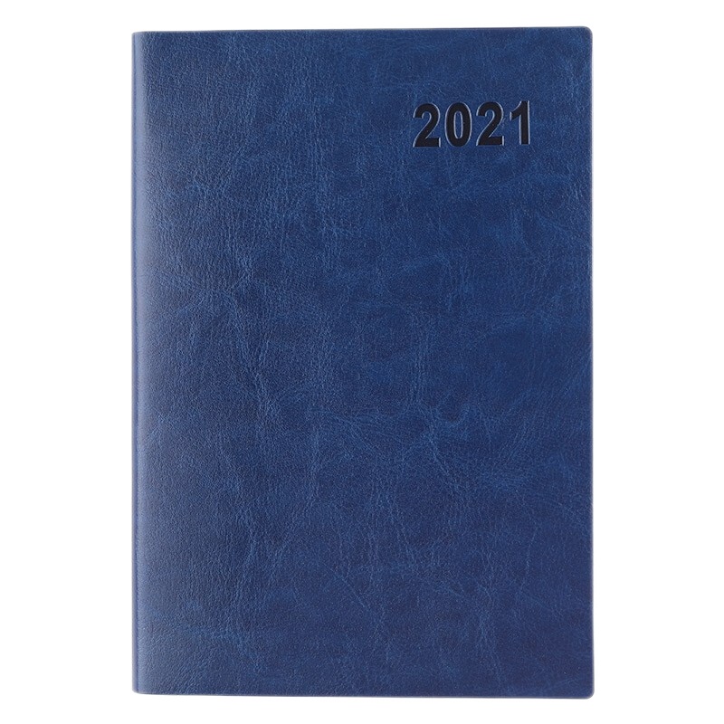 优必利 2021效率手册A5年历本 日程本 笔记本/记事本 计划本 笔记本子365日工作本 可定制logo 蓝色