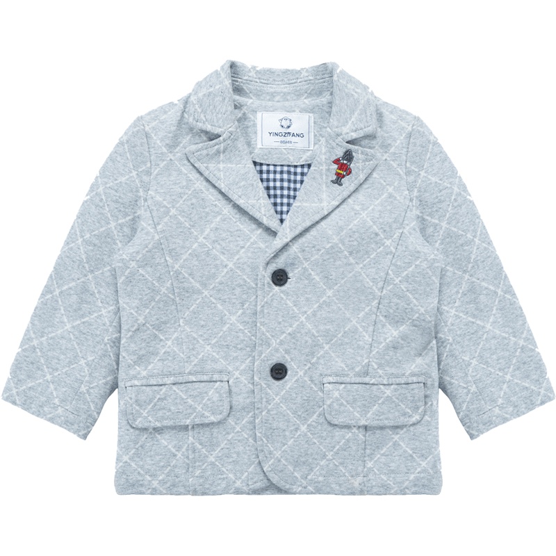 婴姿坊男童学院风休闲小西装外套 春秋款童装长袖单排扣