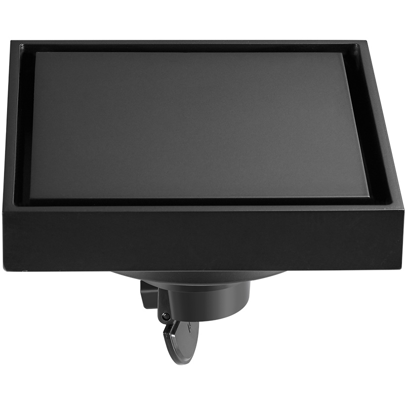 潜水艇 黑色地漏淋浴黑地漏洗衣机卫生间防臭器淋浴房隐形镶砖加长大排量黑地漏