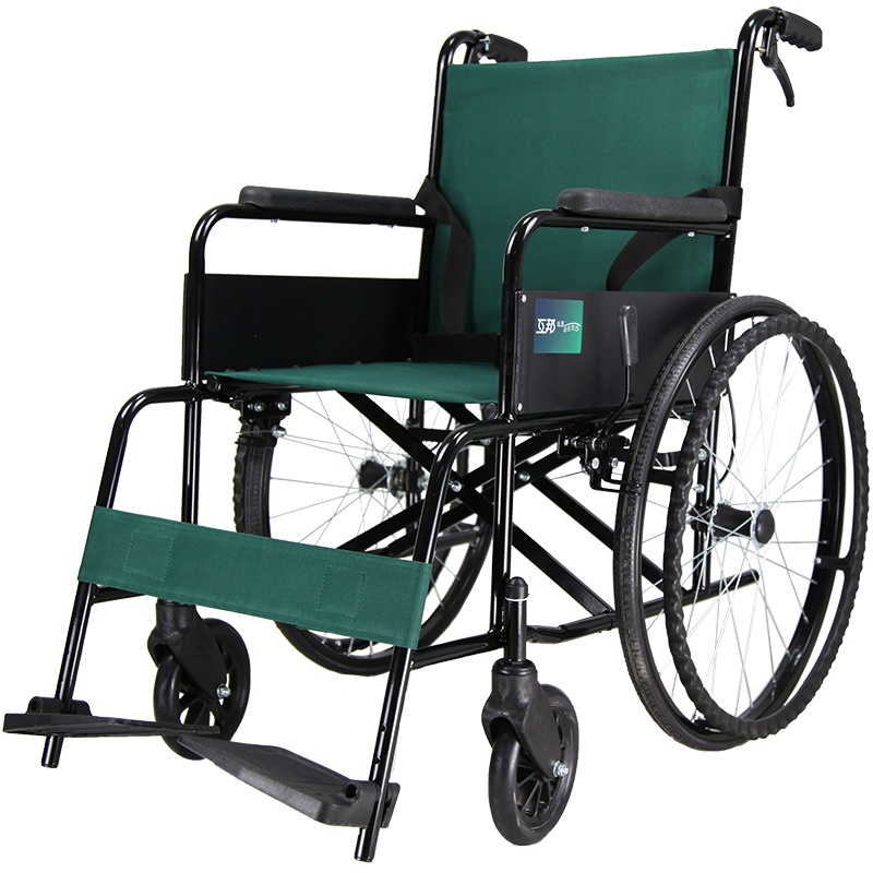 互邦轮椅老人轮椅折叠轻便小免充气胎手推车残疾人行动不便坚固耐用G2