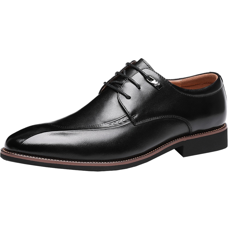 红蜻蜓男鞋春季2020新款英伦头层牛皮商务正装皮鞋男系带宴会婚鞋