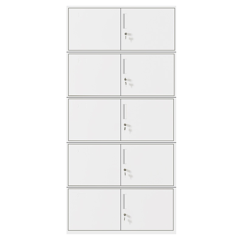 苏美特文件柜办公柜档案柜矮柜铁皮柜资料柜拆装薄边分五节纯白加厚款