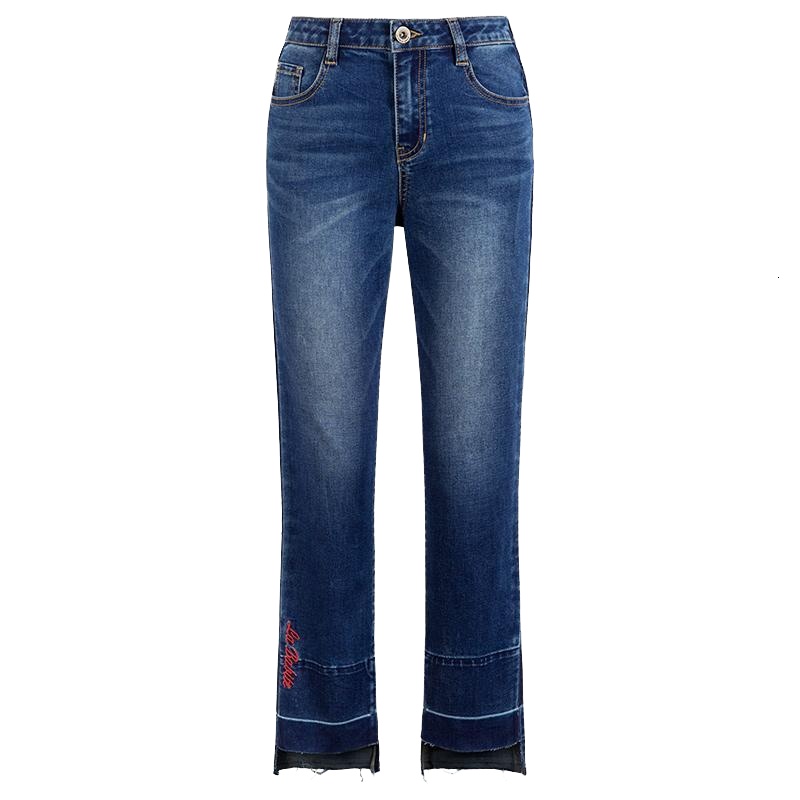 【热卖】拉贝缇秋女韩版时尚直筒学生显瘦宽松原宿休闲牛仔铅笔裤60006344