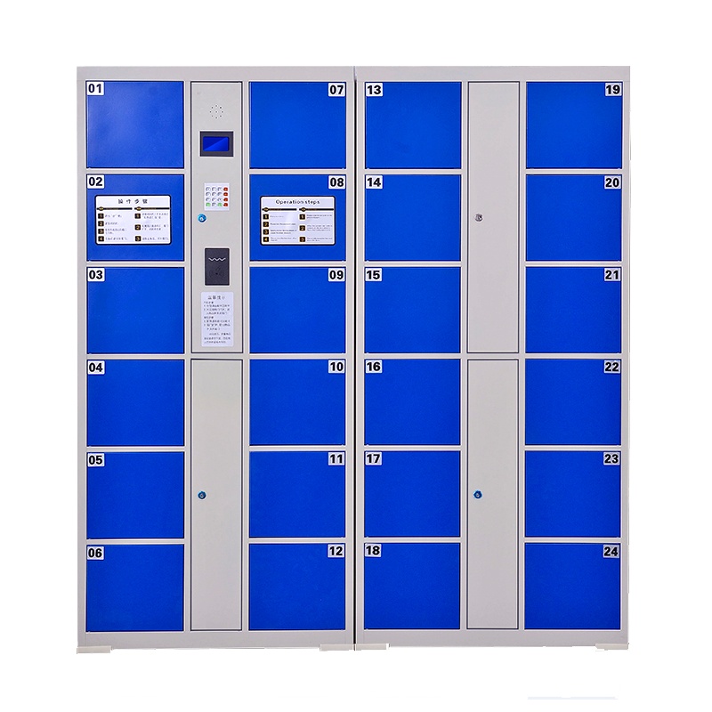 臻远工厂车间电子存包柜智能储物柜寄存柜刷卡条码自编投币型储物柜 24门刷卡款