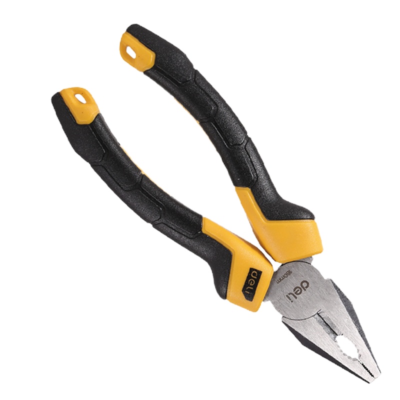 得力(deli) 胶柄钢丝钳子60号铬钒钢老虎钳子多功能平口钳剪线钳8英寸 DL2008Z/