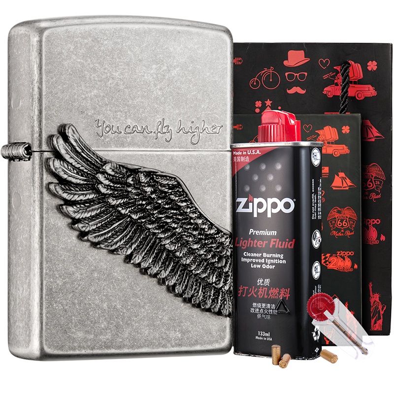 ZIPPO芝宝打火机正版飞的更高套装礼盒ZIPPO之宝打火机ZCBEC-67