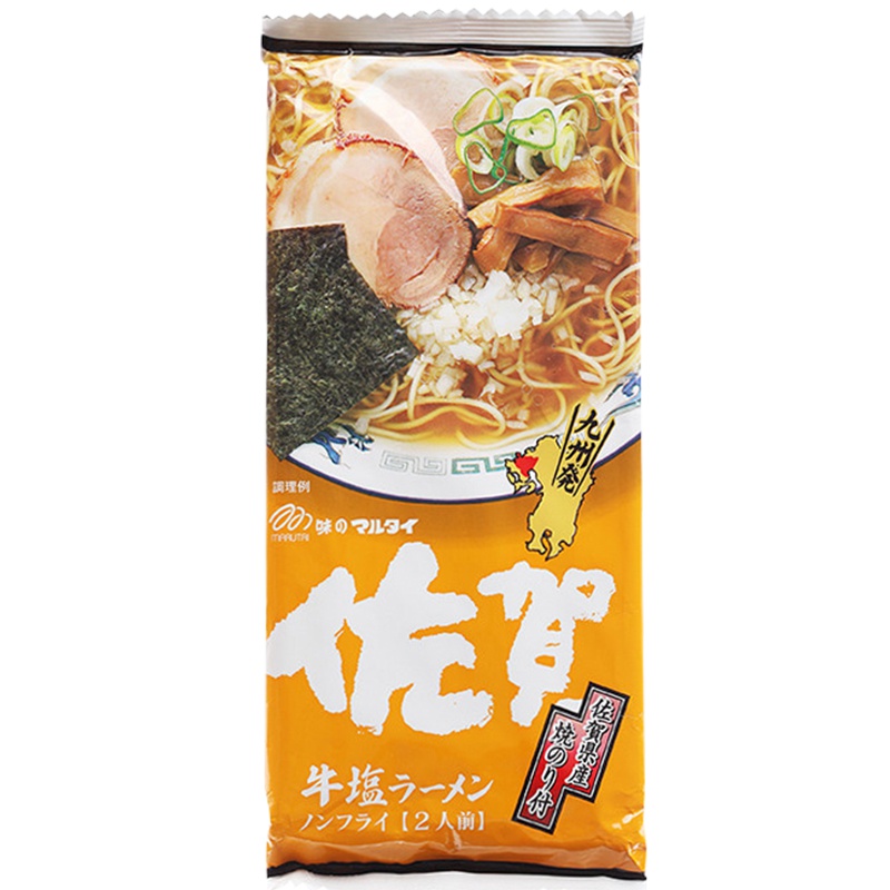 [日本网红拉面]丸太(Marutai)九州佐贺牛盐汤拉面 185g/袋 2人份量 拉面 方便速食 进口食品 日本进口