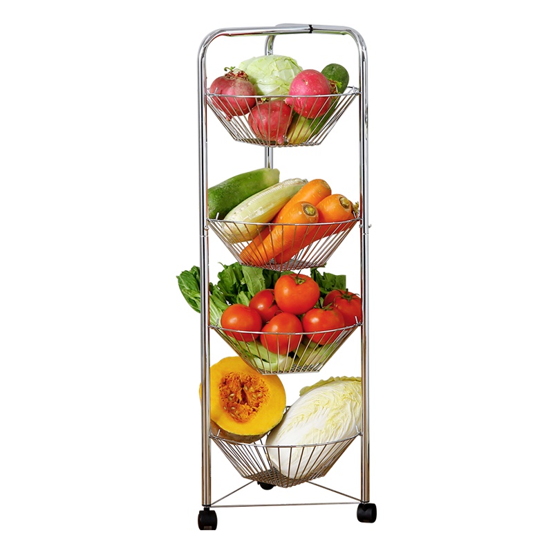 欧润哲(ORANGE) T型四层收纳架厨房置物架客厅房间浴室落地带轮储物架置物架108120