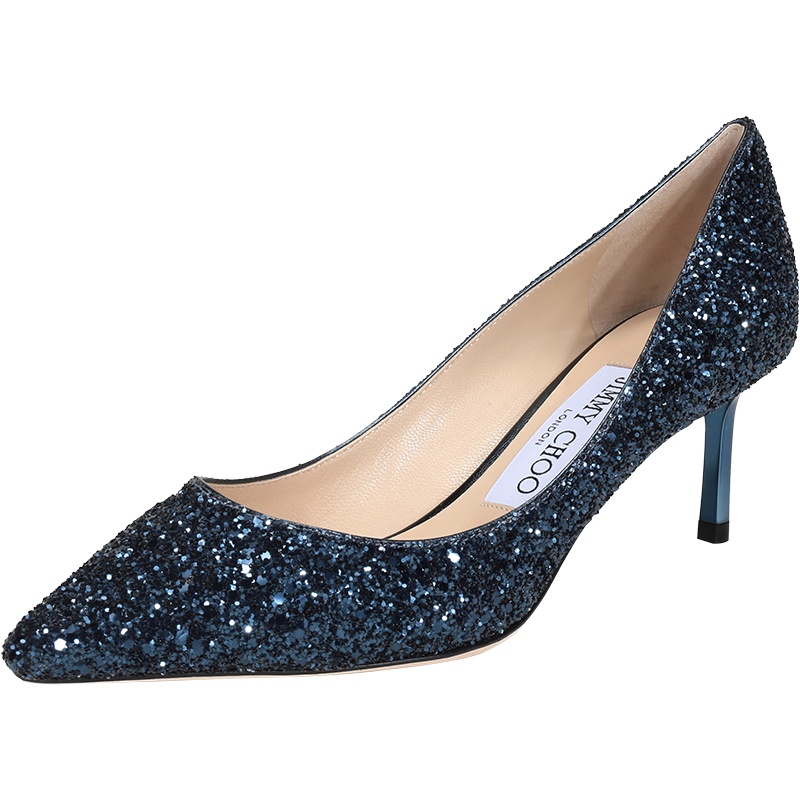 JIMMY CHOO 周仰杰 女士 闪光面料尖头高跟鞋 ROMY 60 CGF 202